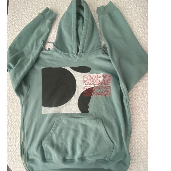 Some Ware Logo Embroidered Hoodie Organic Loopback Cotton Zen Green Size Large - Picture 4 of 13